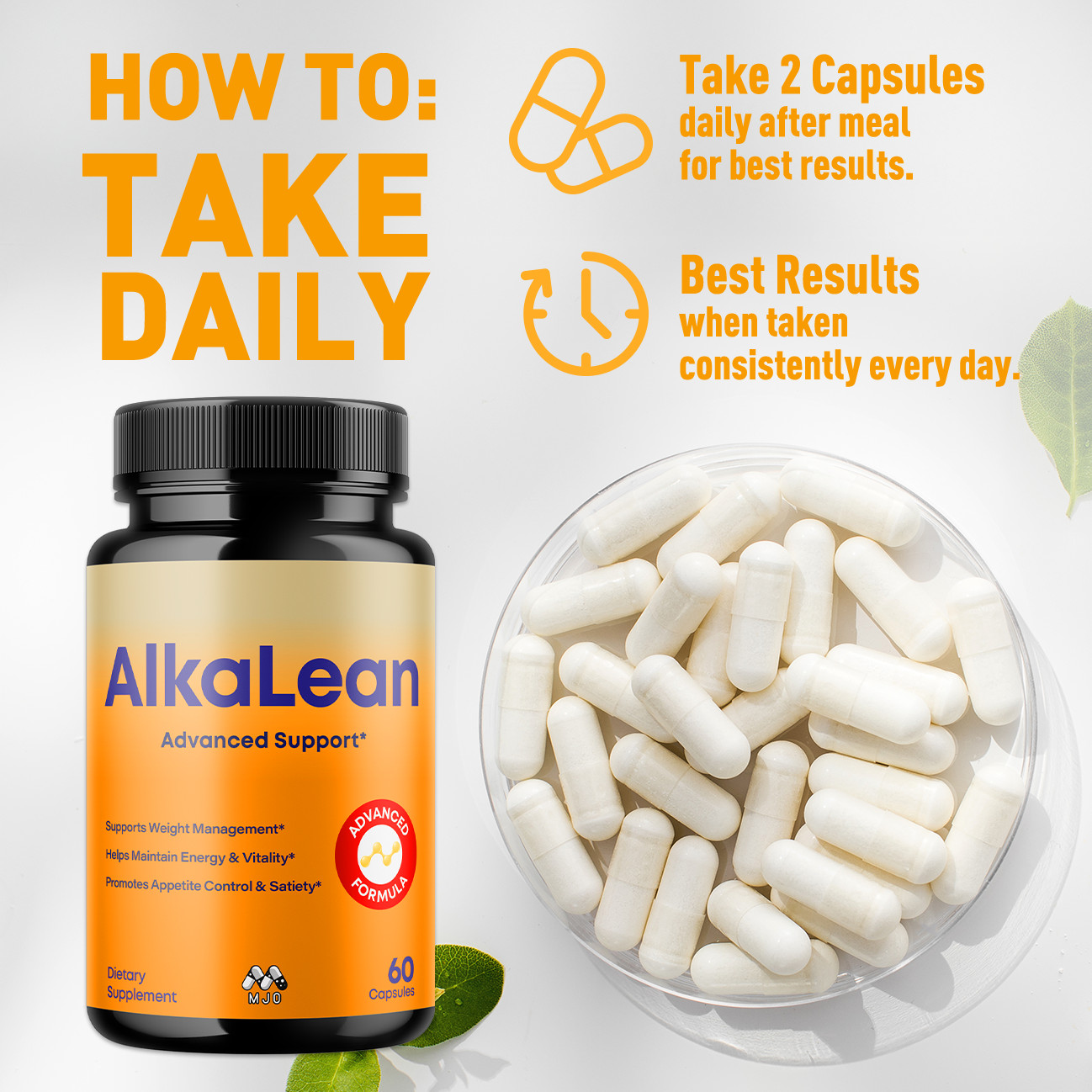 (2 Pack) Alkalean Advanced Weight Management Support Supplement 120 Capsules