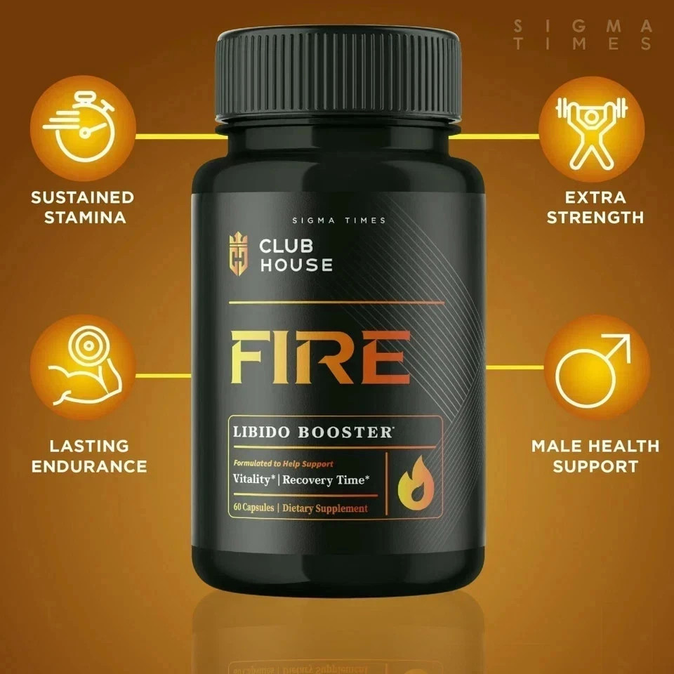 Clubhouse Fire Male Supplement for Advanced Stamina & Virility 60ct (Free Ship).