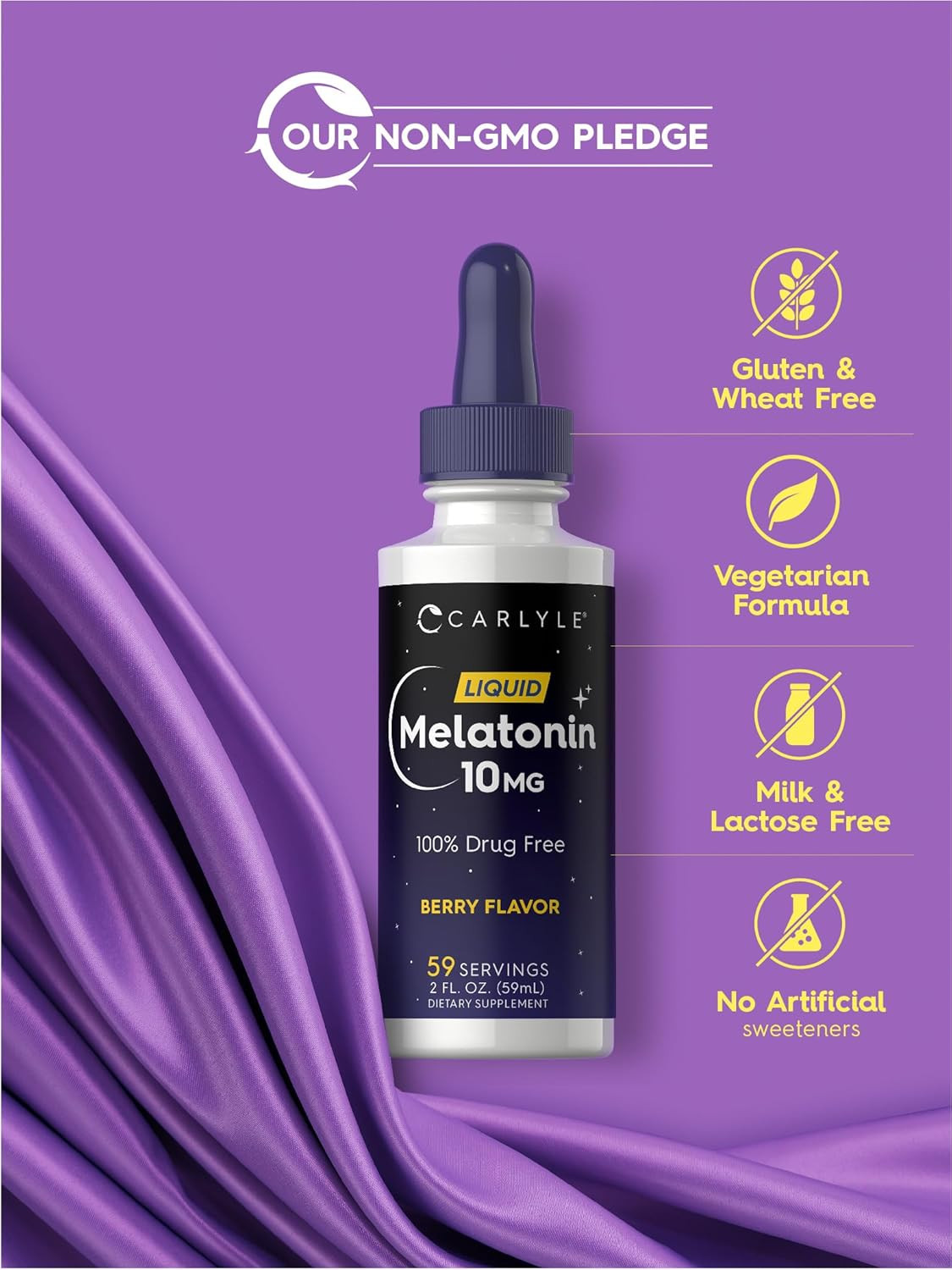 Melatonin 10Mg | 2 Fl Oz Liquid Drops | Berry Flavor | for Adults | Non-Gmo, Veg