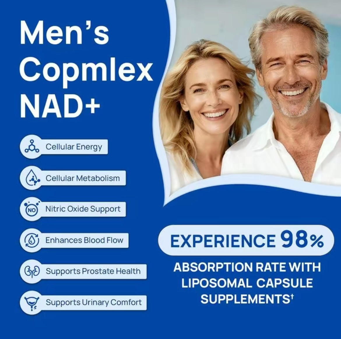 elerb NAD Plus Supplement For Men Prostate Circulation Energy Support 60 Vegan