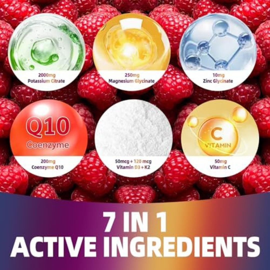 Potassium Citrate Gummies 2000mg, High Potency Electrolyte Gummies, Potassium Su