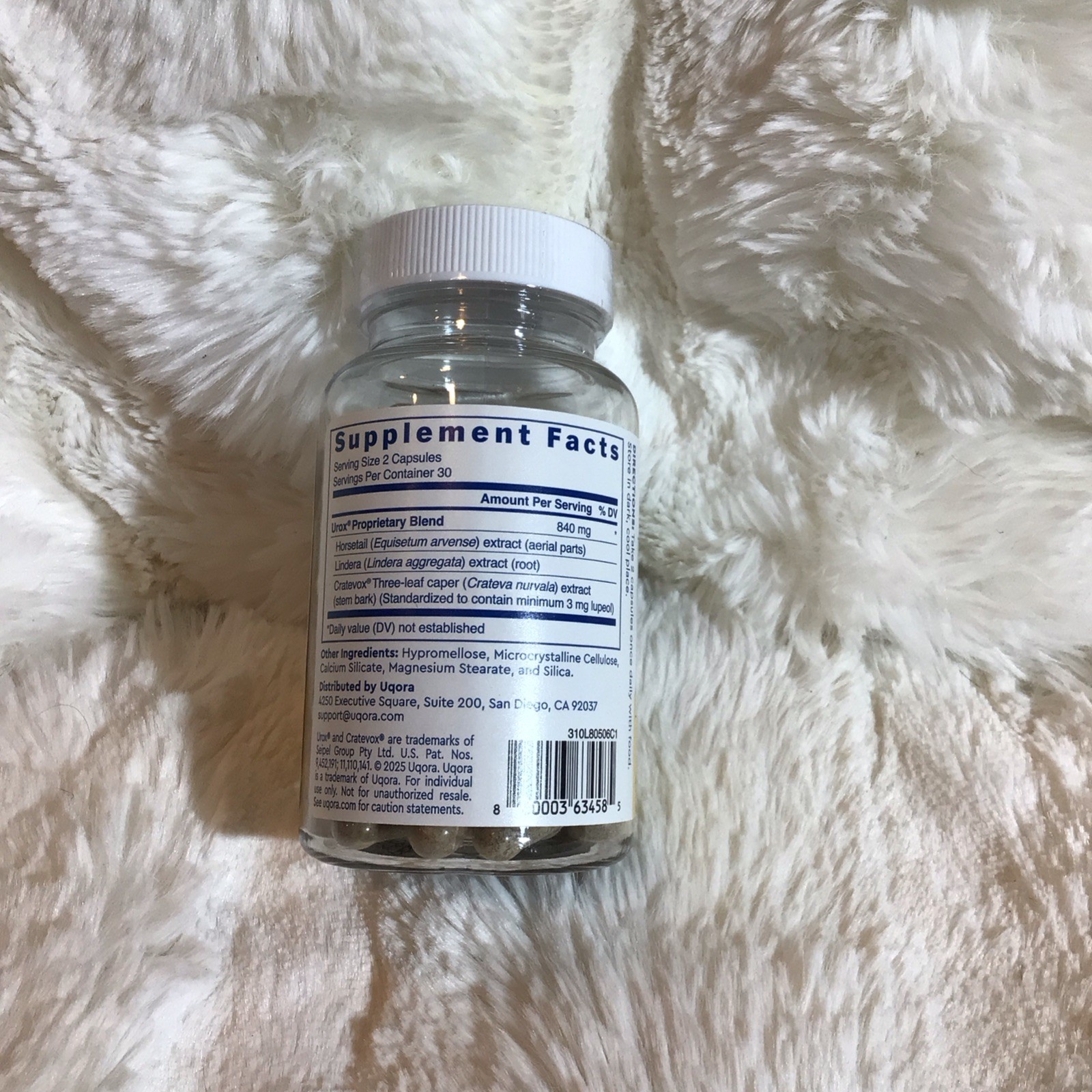 Uqora in Control Bladder Support Daily Bladder Care Support for Urinary 60 Caps