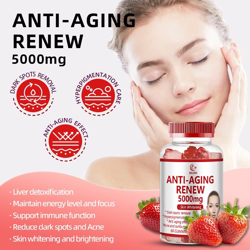 Duozi Anti-Aging Renew 5000mg Skin Whitening Dietary Supplement – 60 Gummies