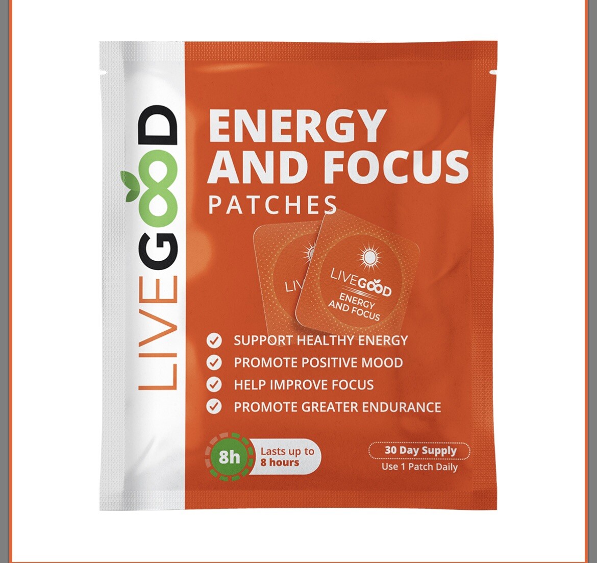 LiveGood ENERGY AND FOCUS PATCHES /Support Healthy Energy/Promote Positive Mood