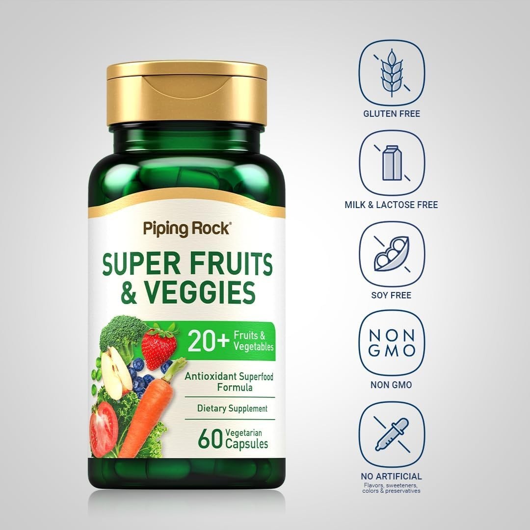 Fruits and Veggies Supplement | 60 Capsules | Superfood Fruit and Vegetables Vit