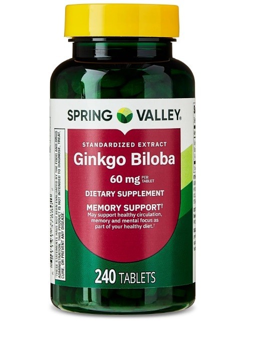 Spring Valley Standardized Extract Ginkgo Biloba Tablets 60 mg 240 Count