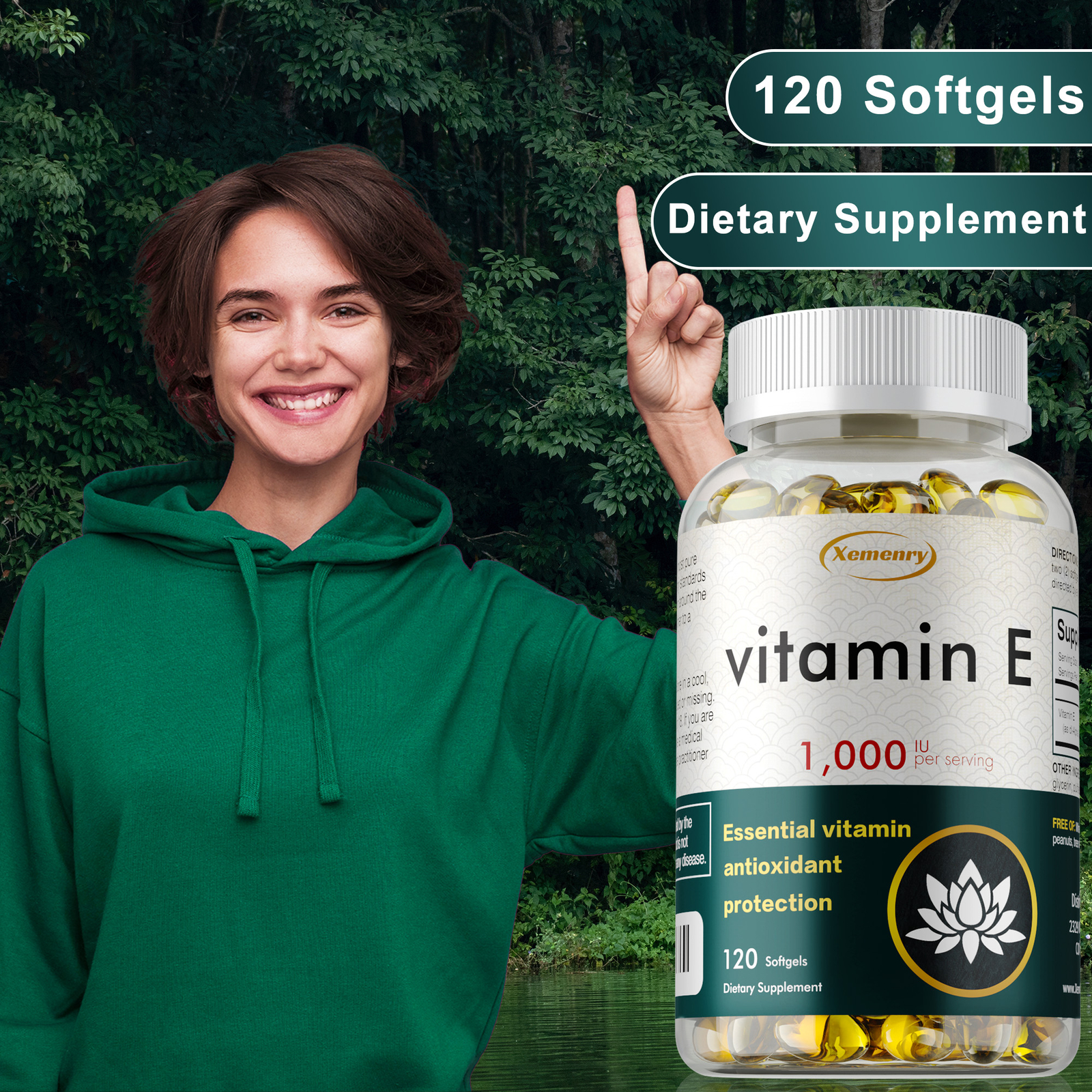 Vitamin E Capsules 1000IU – Anti-Aging, Antioxidant, Skin Care Immune Support