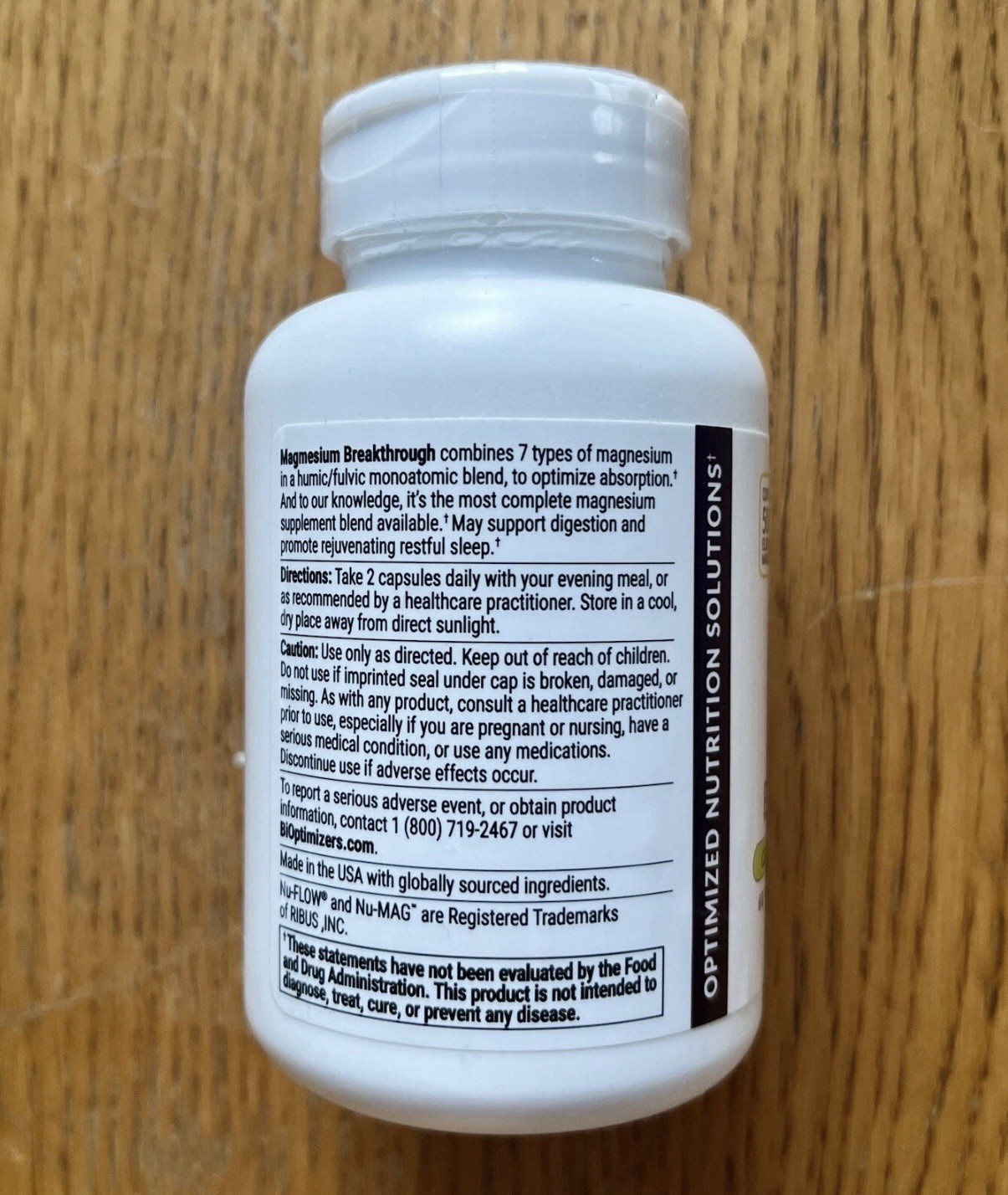 Breakthrough Magnesium Bioptimizers all 7 vital forms – 60 capsules 250mg