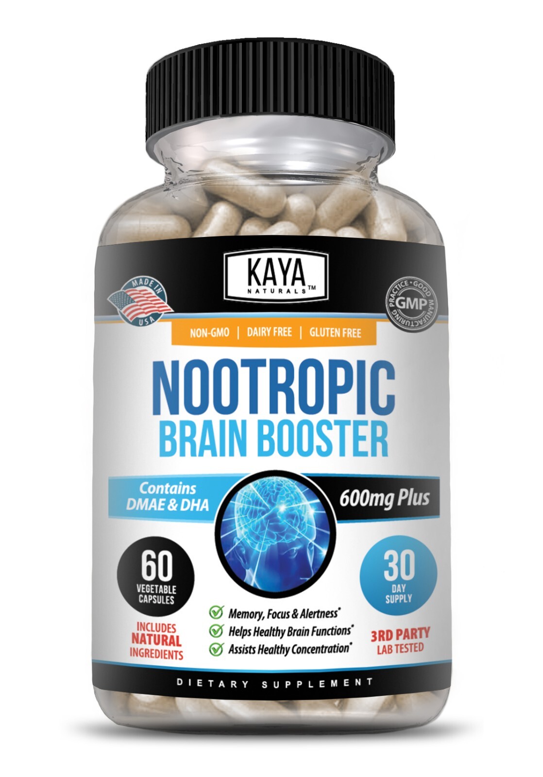 (2 Pack) Nootropic Brain Booster 60ct, Brain Memory Support, Dietary Supplement
