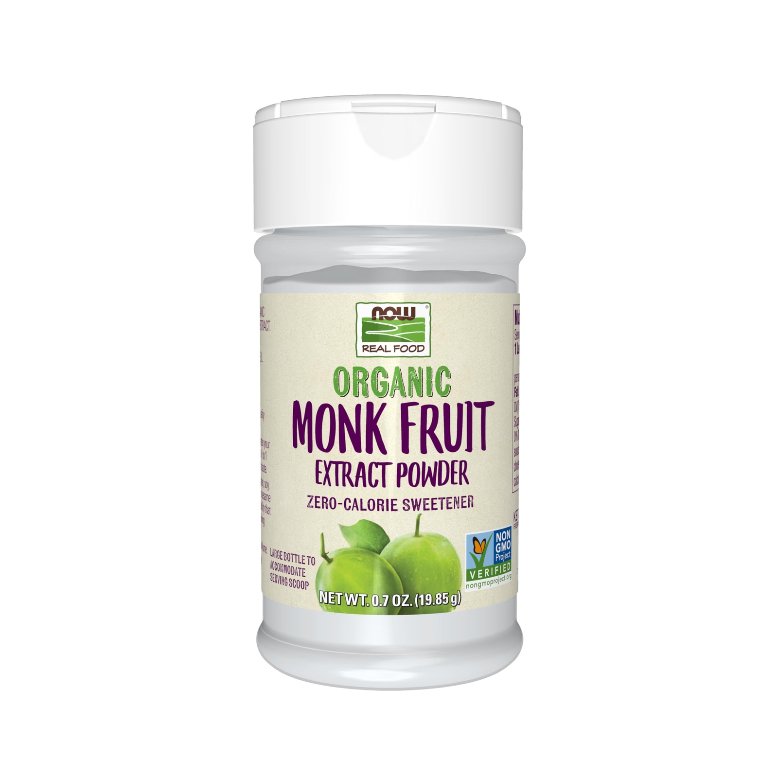 NOW Foods Organic Monk Fruit Extract Powder Zero Calorie Sweetener 0.7oz