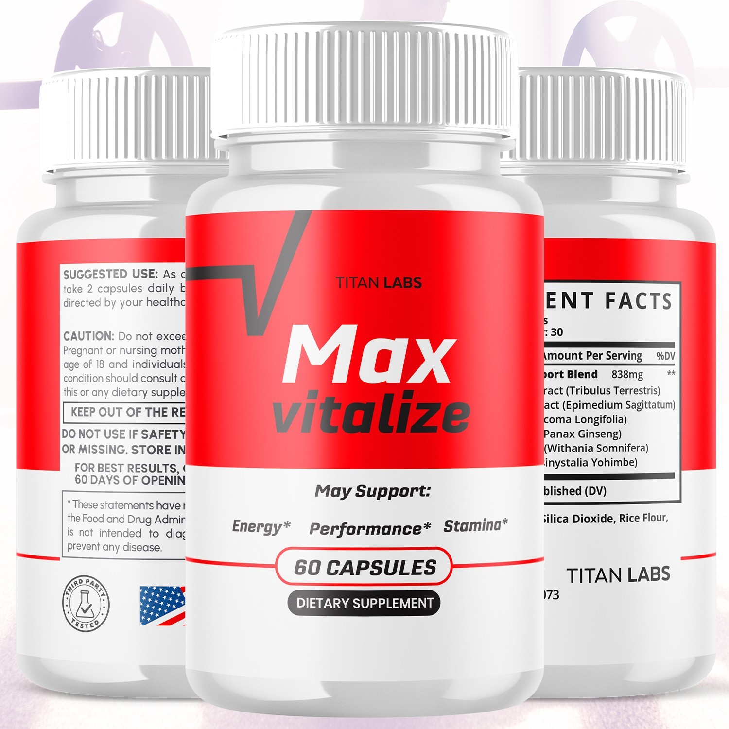 (5 Pack) Max Vitalize Advanced Male Support Supplement MaxVitalize 300 Capsules