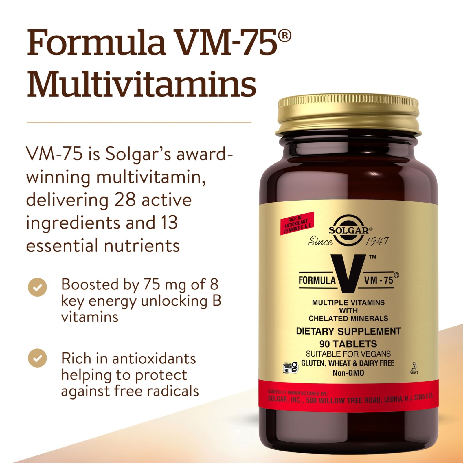 Solgar Formula VM-75, 90 Tablets – Multivitamin with Chelated Minerals – Vita…