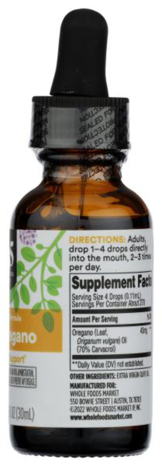 4/28 365 by Whole Foods Market, Oil of Oregano Liquid Extract, 1 Fl Oz