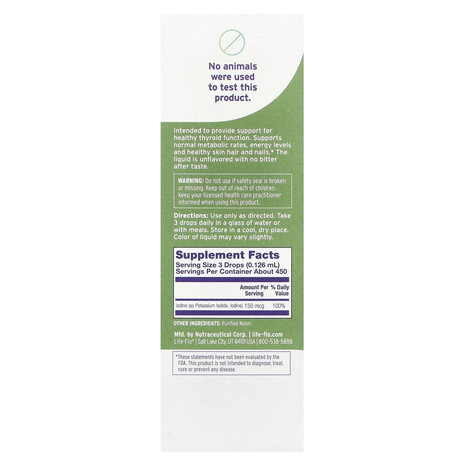 Life-Flo Liquid Iodine Plus Unflavored 2 fl.oz Each (Pack of 6)