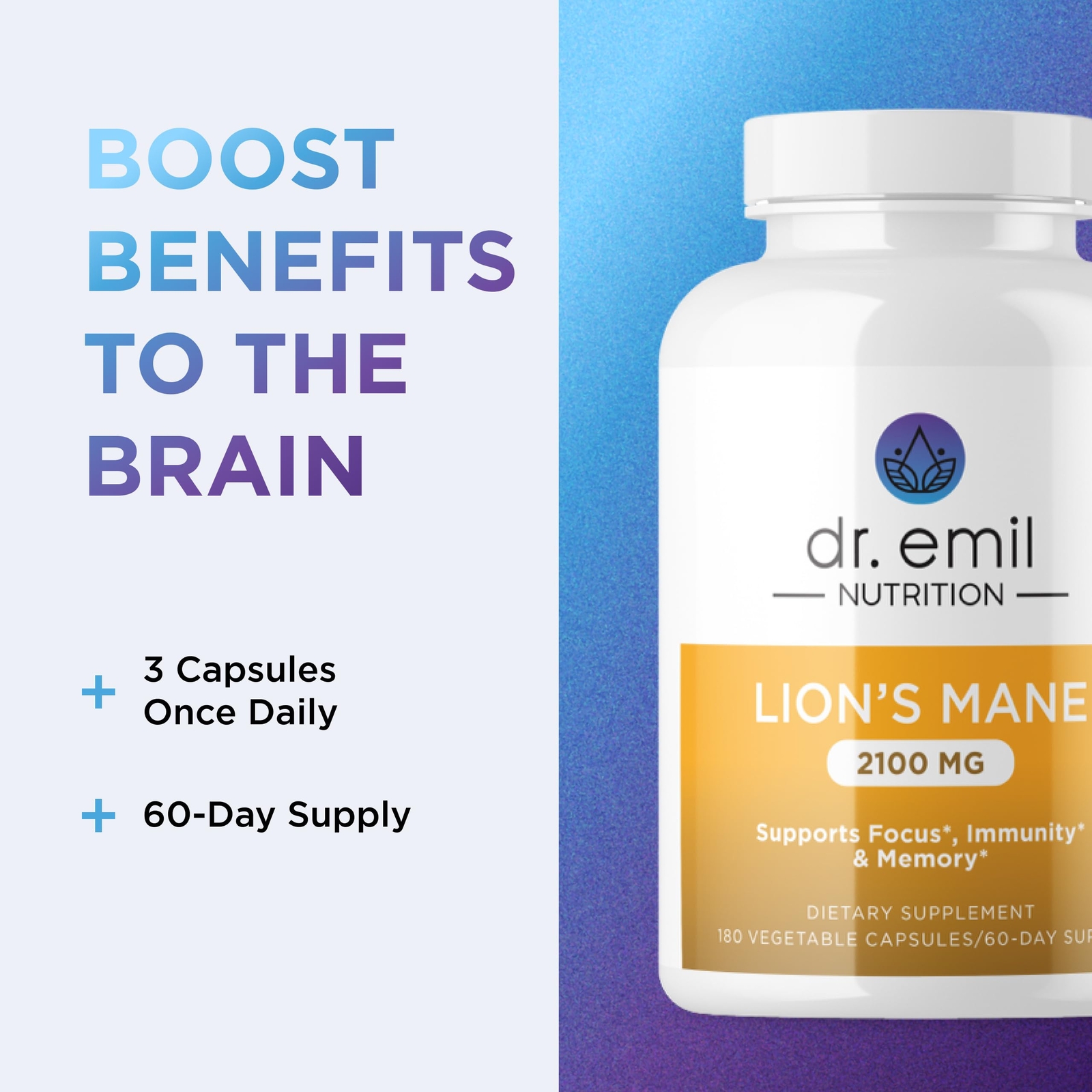Organic Lions Mane Mushroom Supplement for Mental Clarity Focus & Immune Supp…