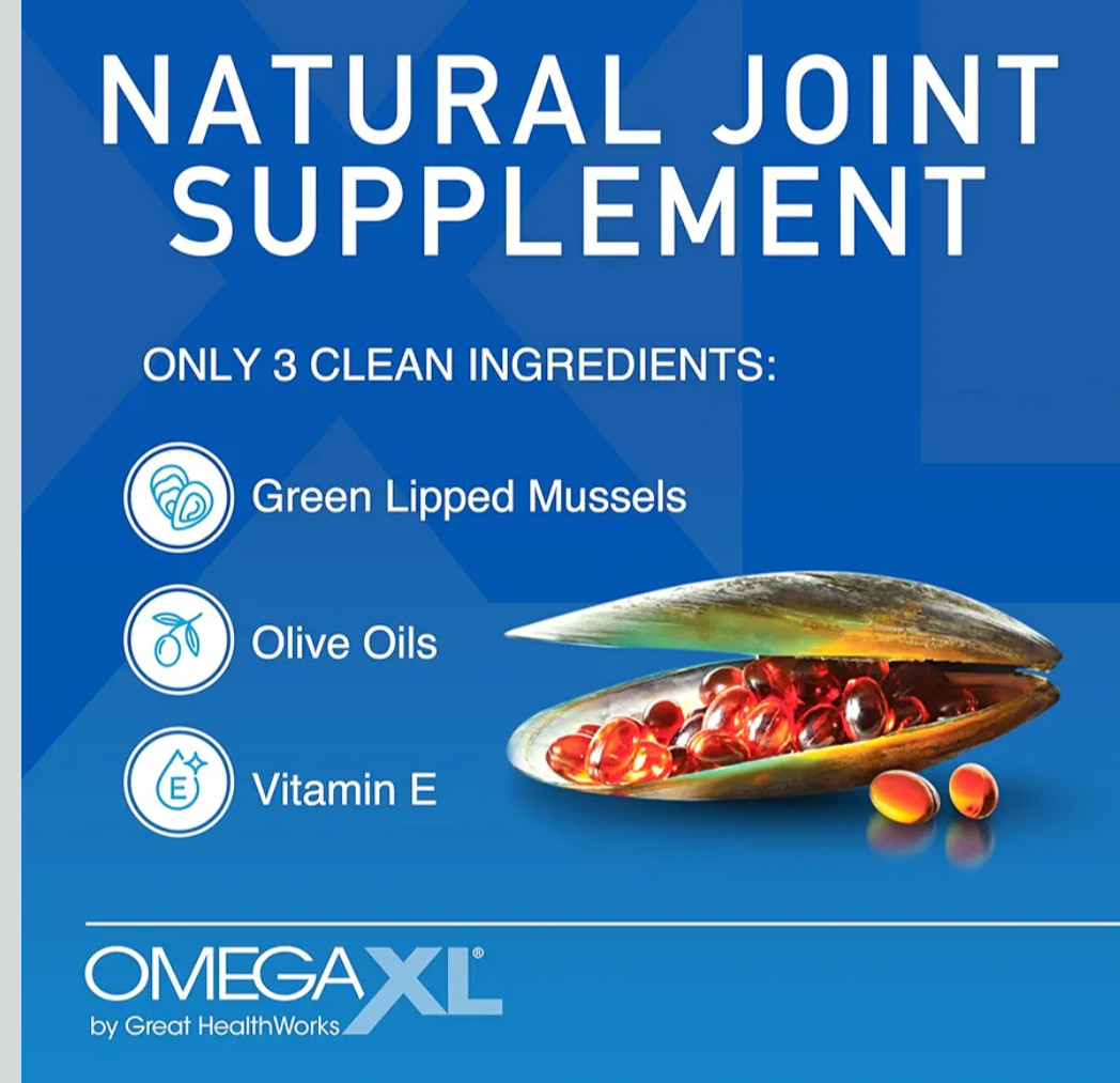 OmegaXL Joint Support Supplement for Relief Natural Muscle Support 60 Softgels