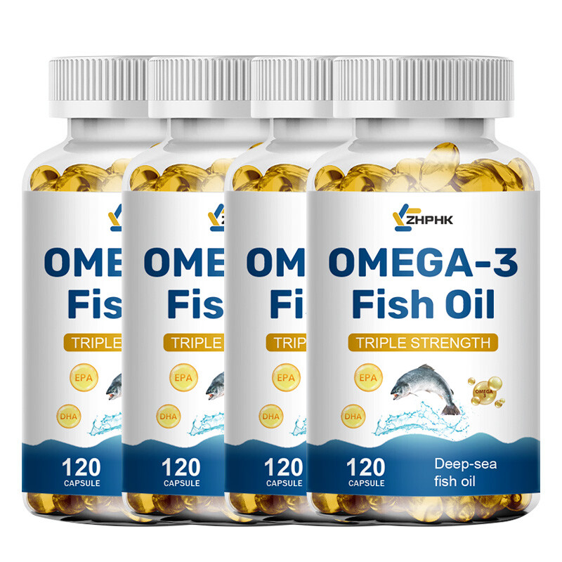 (1-4 Pack)Omega 3 Fish Oil Capsules 3x Strength 3600mg EPA & DHA,Highest Potency