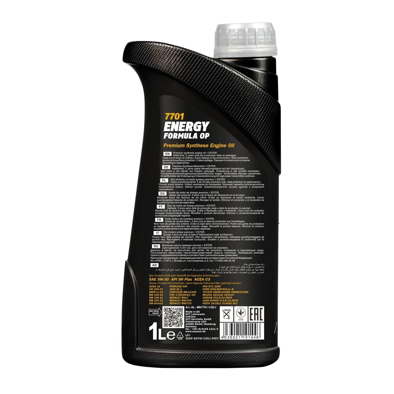 Energy Formula OP 5W-30 Motor Oil by MANNOL – 7701 Premium Syntheti… Fast Ship