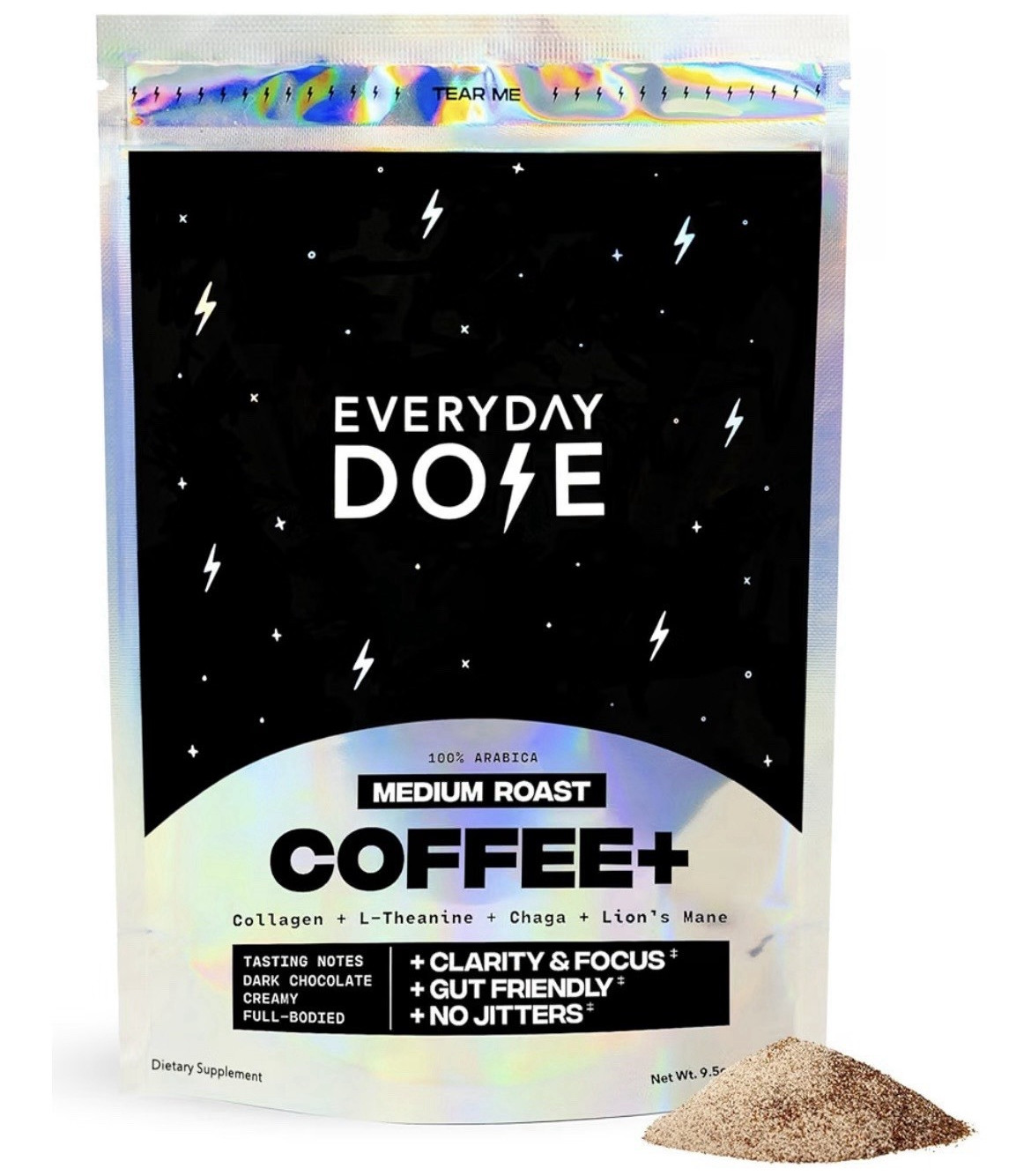 Everyday Dose Coffee+ Medium Roast Powder Collagen Lion’s Mane Chaga L-Theanine