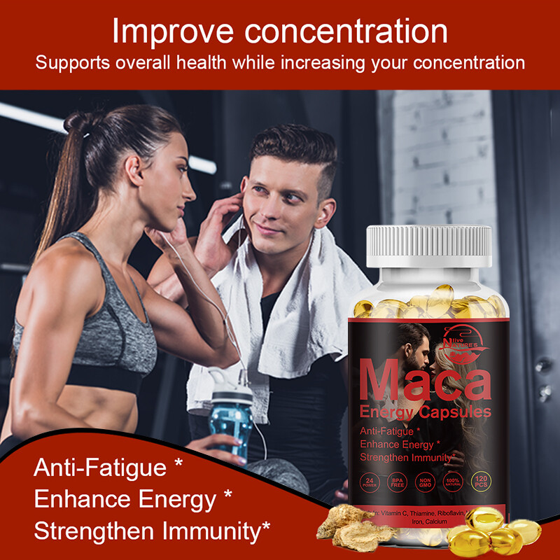 Organic Maca Root Capsules | 360 Pills | Peruvian Maca Extract for Men & Women