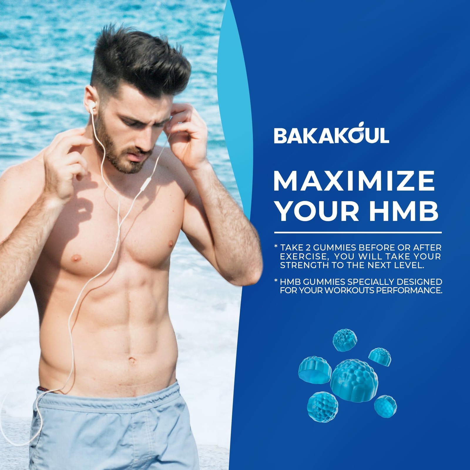 BAKAKOUL HMB and L-Leucine Gummies, Leucine 120 Count (Pack of 1)