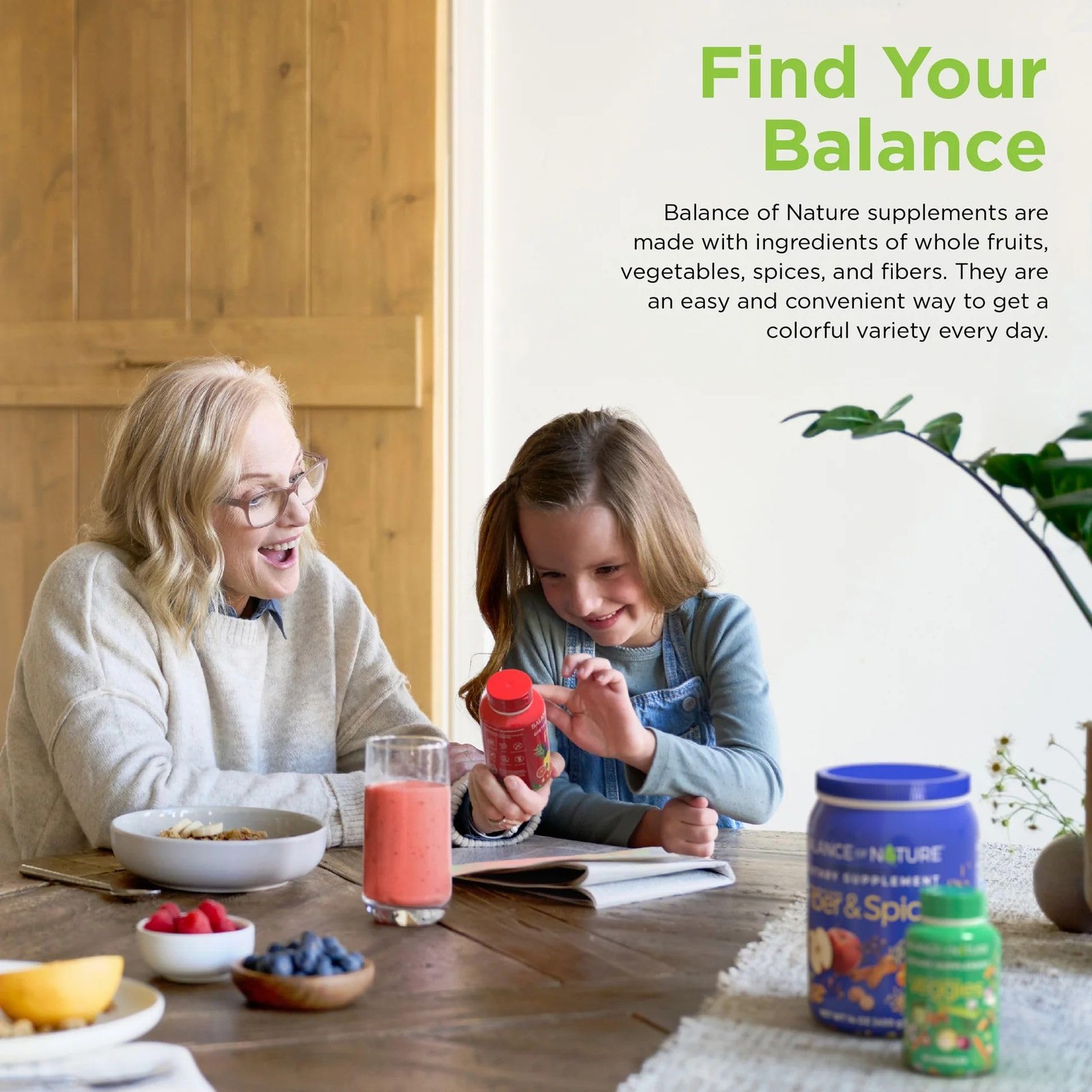 Balance of Nature Whole Food Supplement with Fruit and 180 Count (Pack 3)