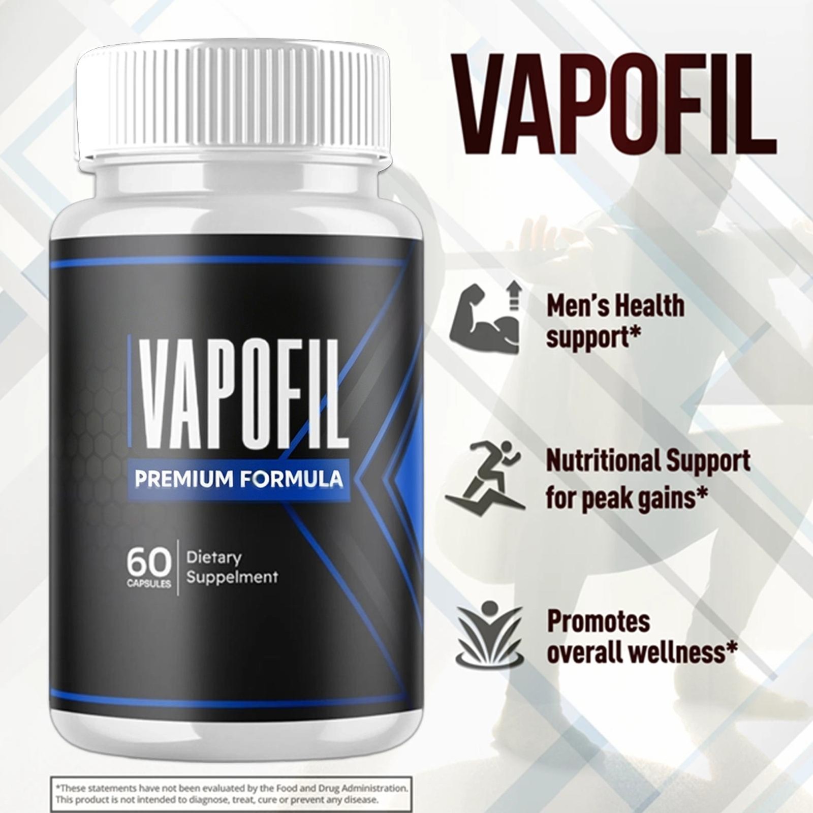 Vapofil Advanced Male Pills Vapo Fil Formula Dietary Supplement 60 Capsules