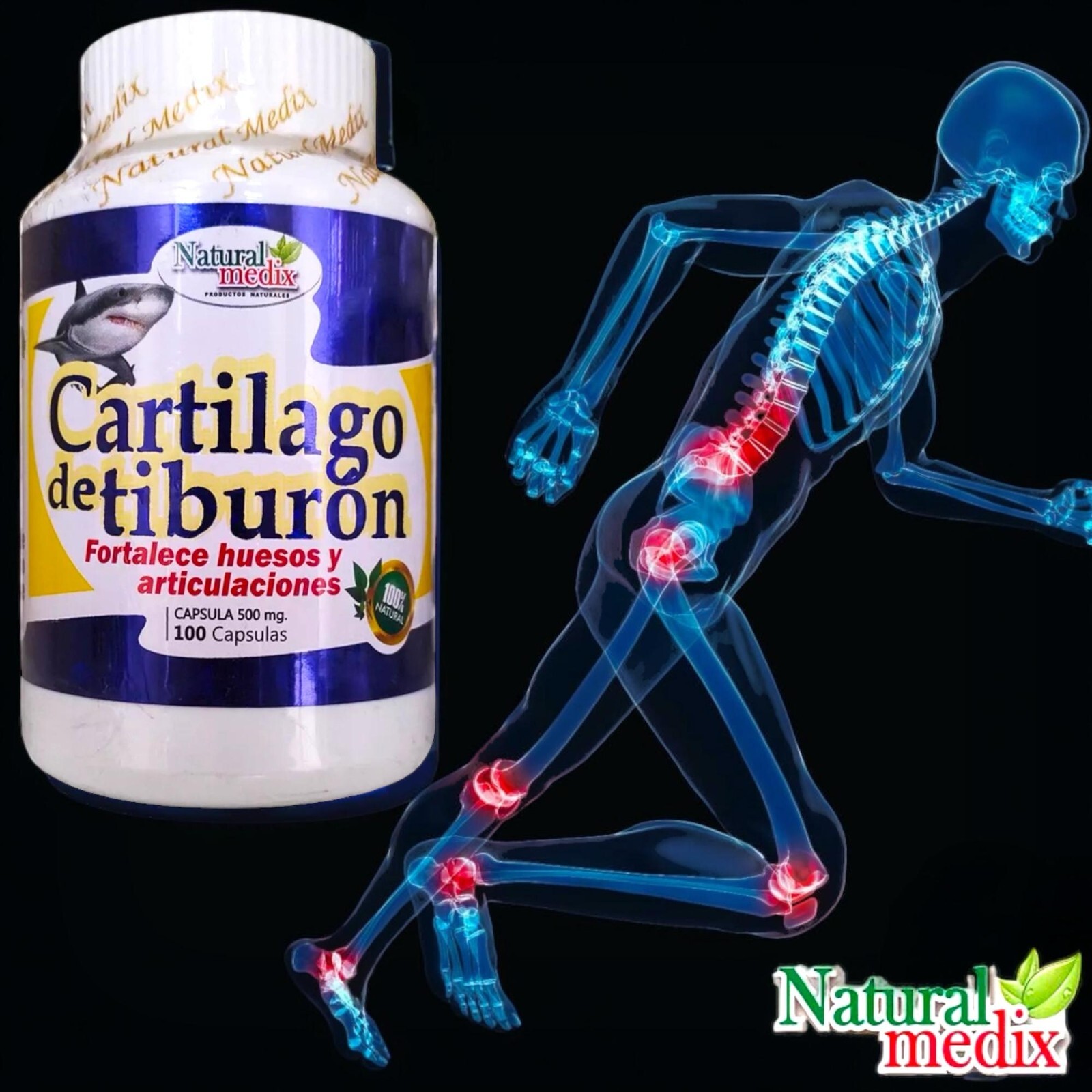 Shark Cartilage Joint Relief Arthritis Natural Defense Cartilago De Tiburon
