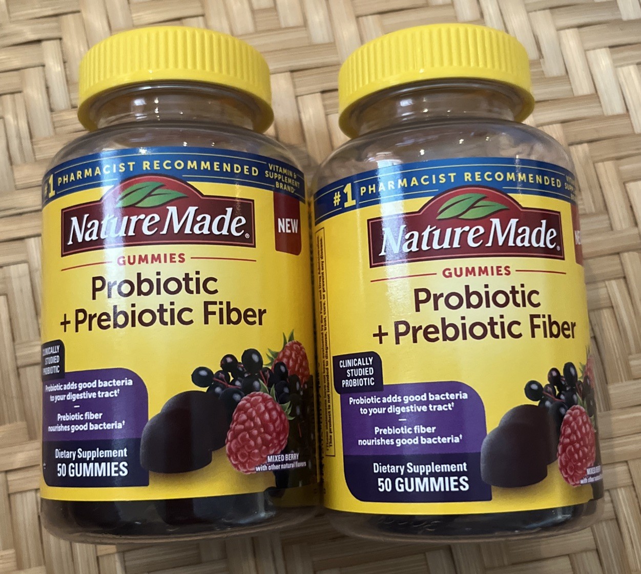Nature Made Probiotic + Prebiotic Fiber Gummies for 50 Count Exp 4/2027