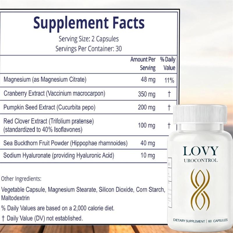 Lovy Urocontrol Capsules,Bladder Health Supplement with Pumpkin Seed & Herbal