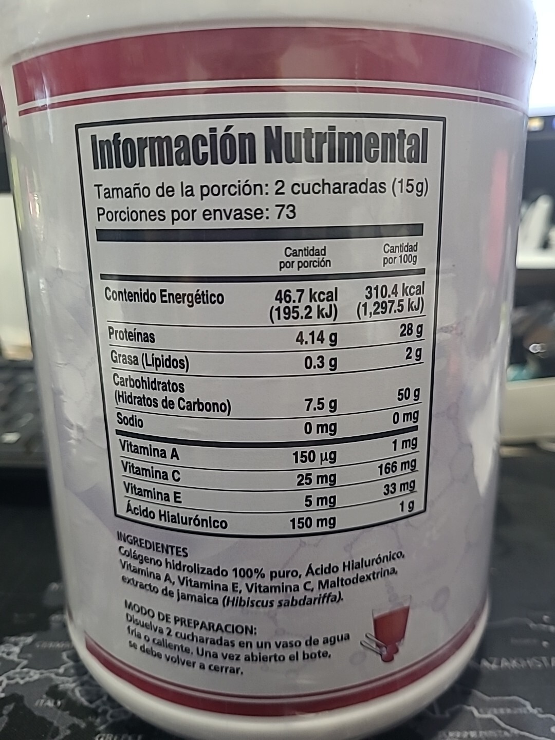 Hydrolized Colagen Hibiscus/Jamaica Colageno Hidrolizado 1.1 Kg ( Polvo SANDY )