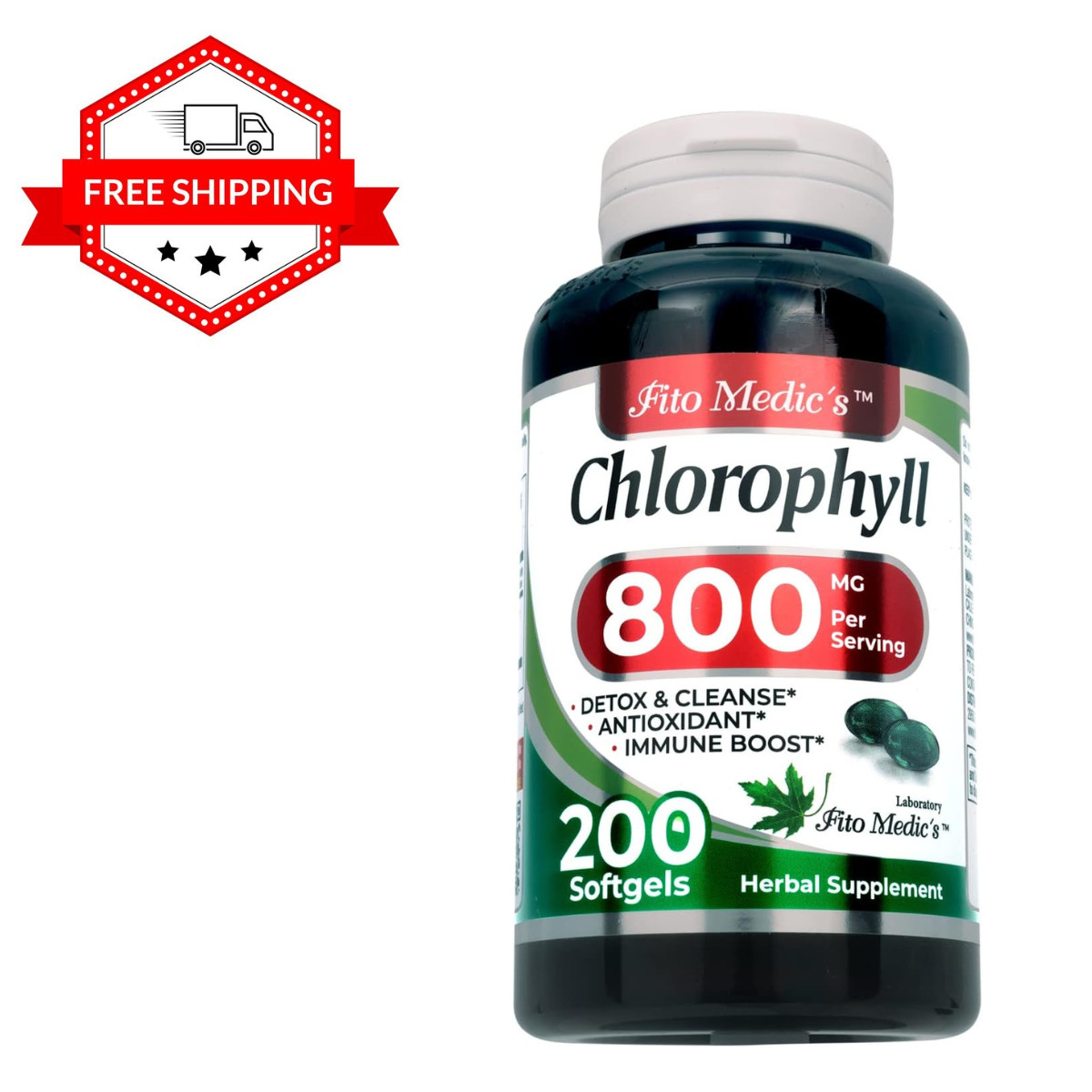 Lab – Chlorophyll – pure – 800 mg per serving- 200 Softgels – chlorophyll capsul