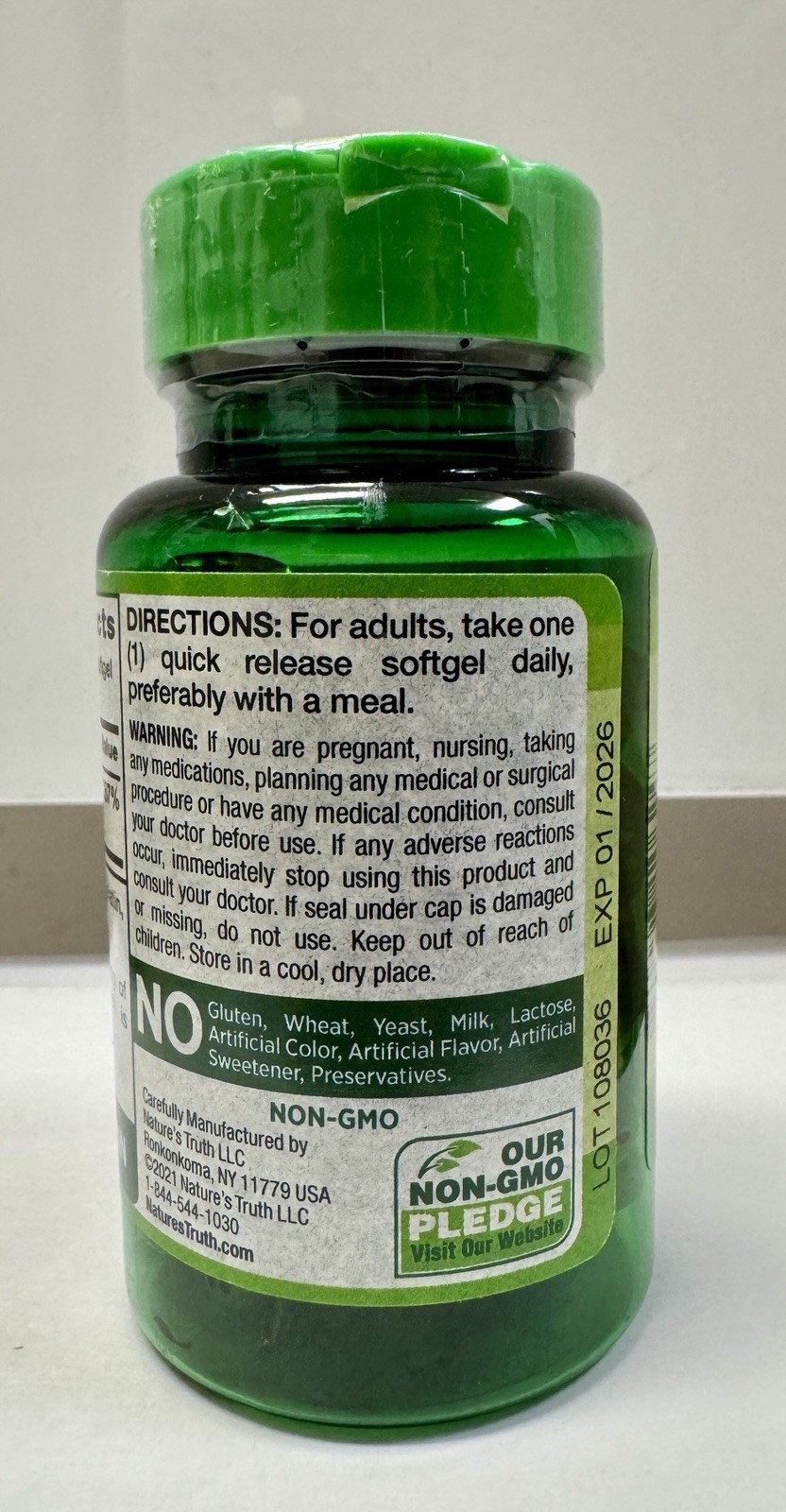 Nature’s Truth Natural E 268mg 400IU 100 Quick Release Soft Gels Best By 01/2026