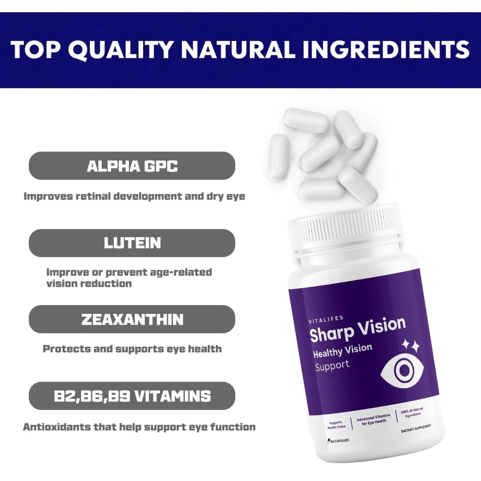 (5 Pack) Sharp Vision Enhance Vision, Support Healthy Eye Function 300Capsules