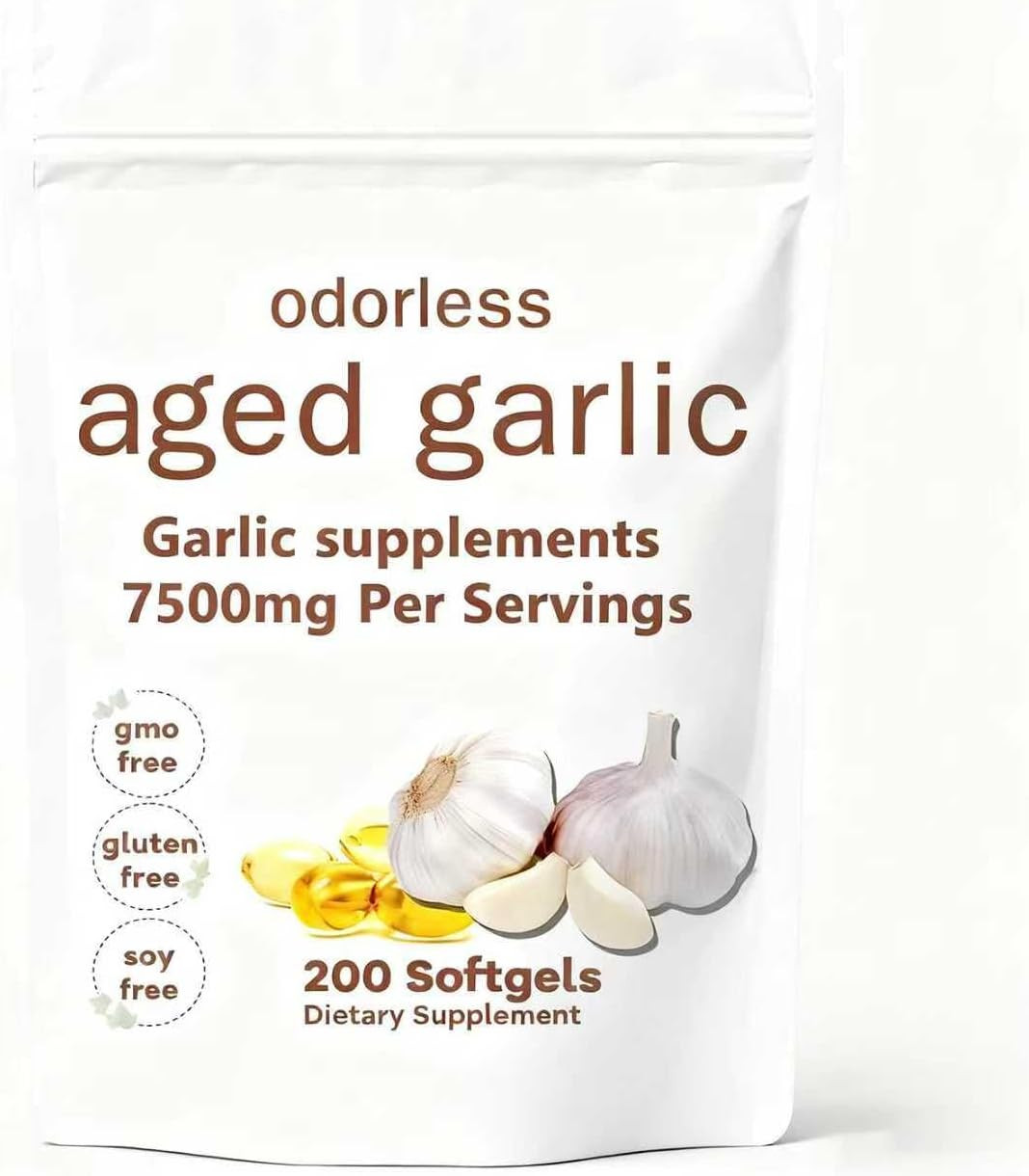 Nuvapure Aged Garlic Extract Odorless –200 Softgels | Organic, Non-Gmo, Gluten-F
