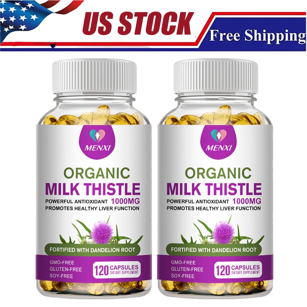 240 Caps Milk Thistle (Silymarin) Extract 1000mg Supplement Liver Cleanser Detox