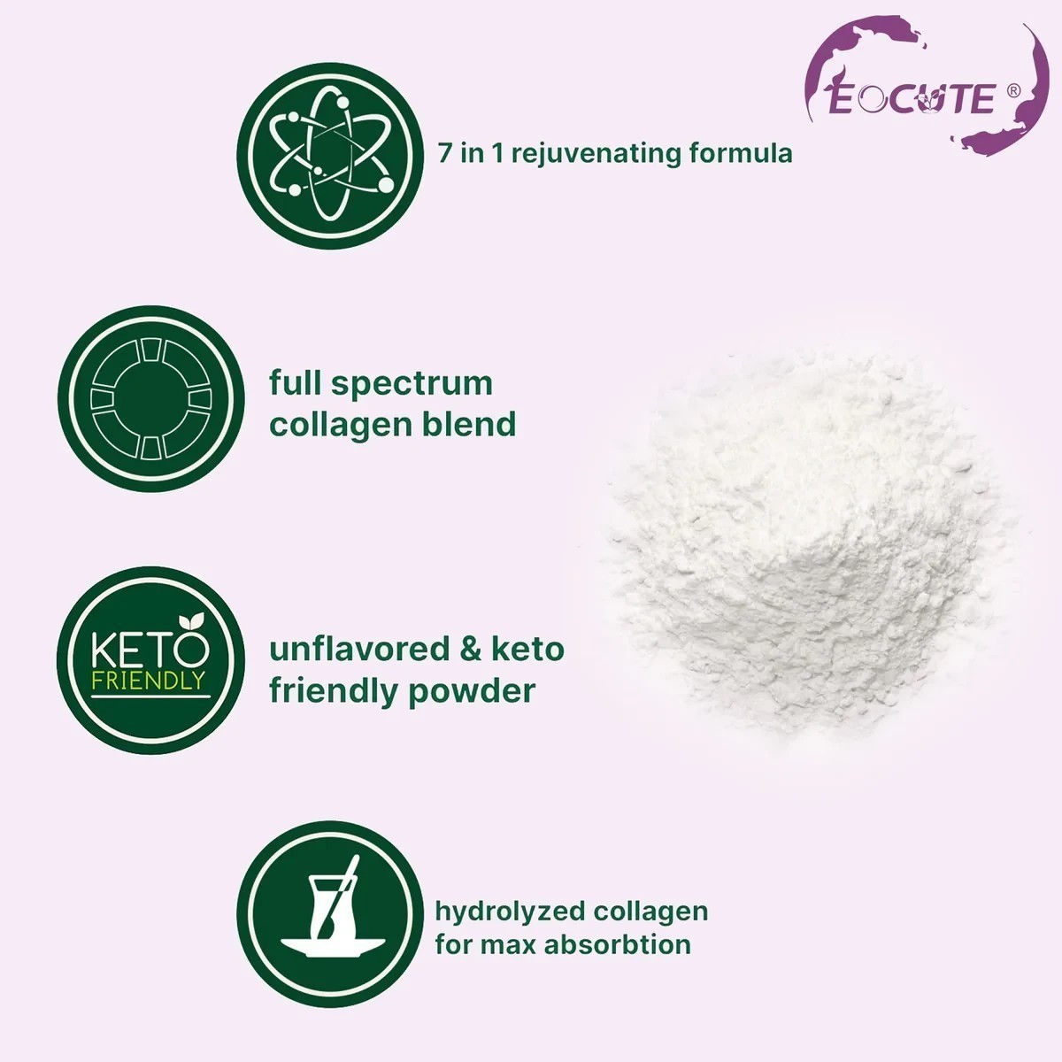 1LB Multi Collagen Peptides Powder–Hydrolyzed Protein with Type I, II, III, V, X