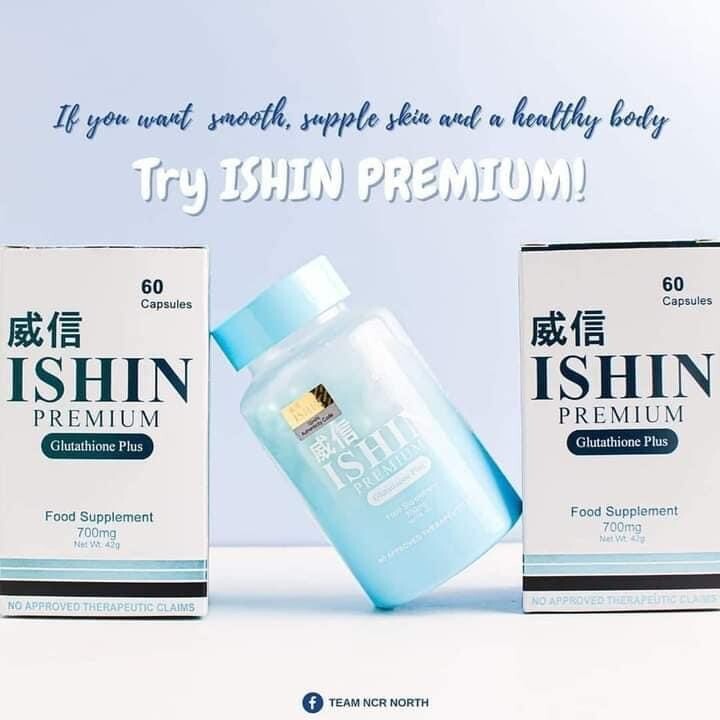 ISHIN Glutathione Premium Glutathione Plus Food Supplement, 60 Capsules