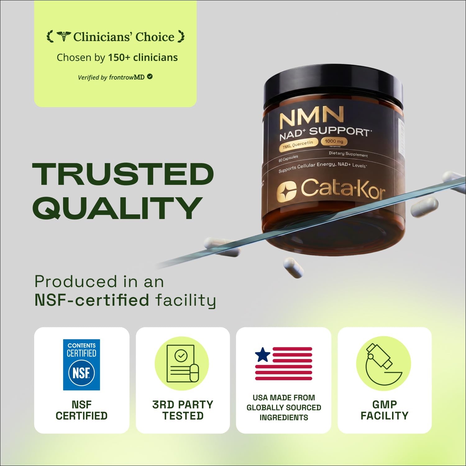 Cata-Kor NMN Supplement – 4-in-1 NAD Supplement with Quercetin TMG Resveratrol