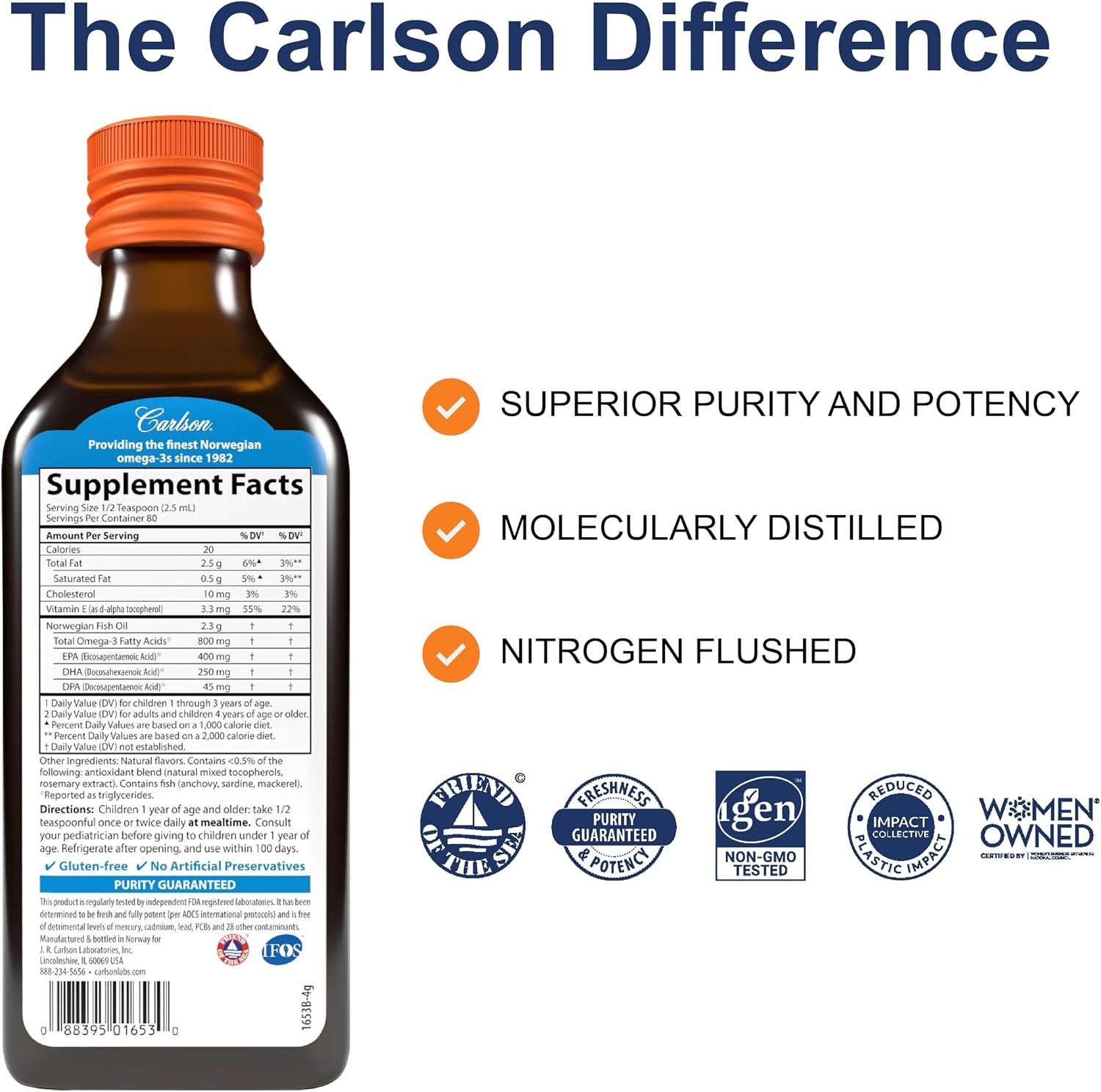 Kid’s The Very Finest Fish Oil: 800 mg Omega-3s, Orange Flavor