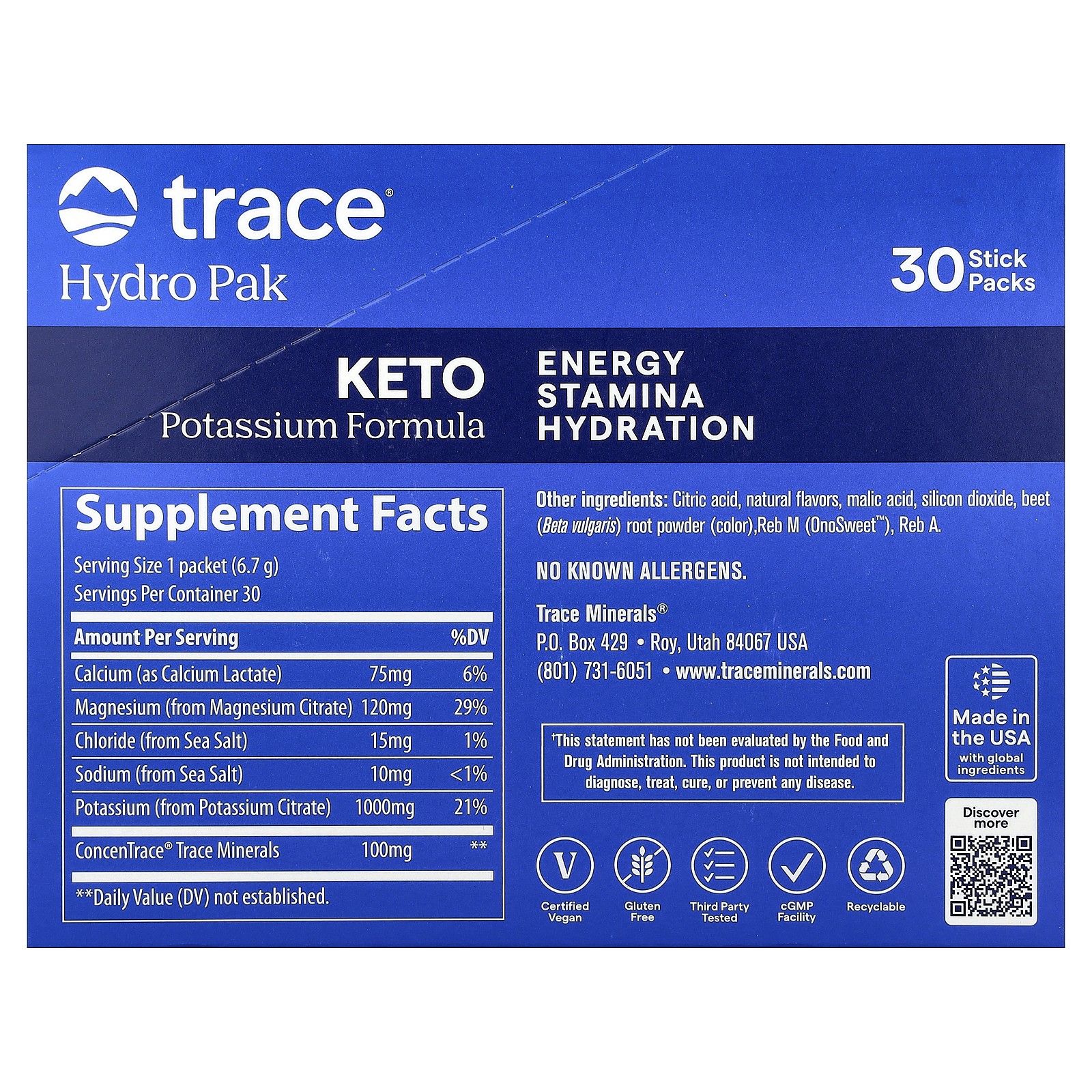 Hydro Pak Keto, Strawberry Lemonade, 30 Stick Packs, 0.24 oz (6.7 g) Each