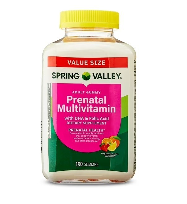Spring Valley Prenatal Multivitamin Gummies with DHA and Folic Acid 190 Count