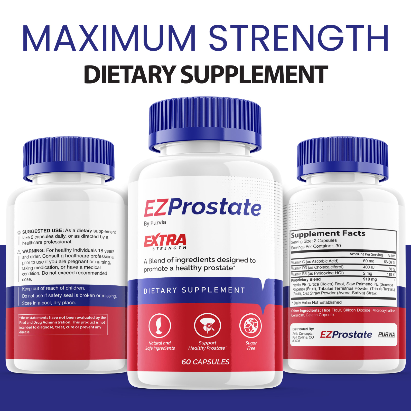 EZ Prostate Capsules Official Formula Maximum Overall Wellness Health (5 Pack)