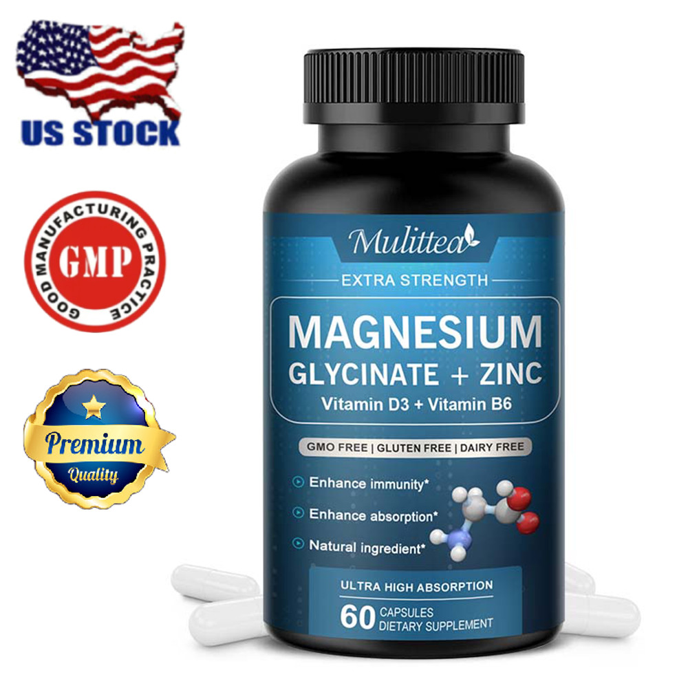 Magnesium Glycinate 500MG With Zinc For Improved Sleep, Stress , Anxiety Relief