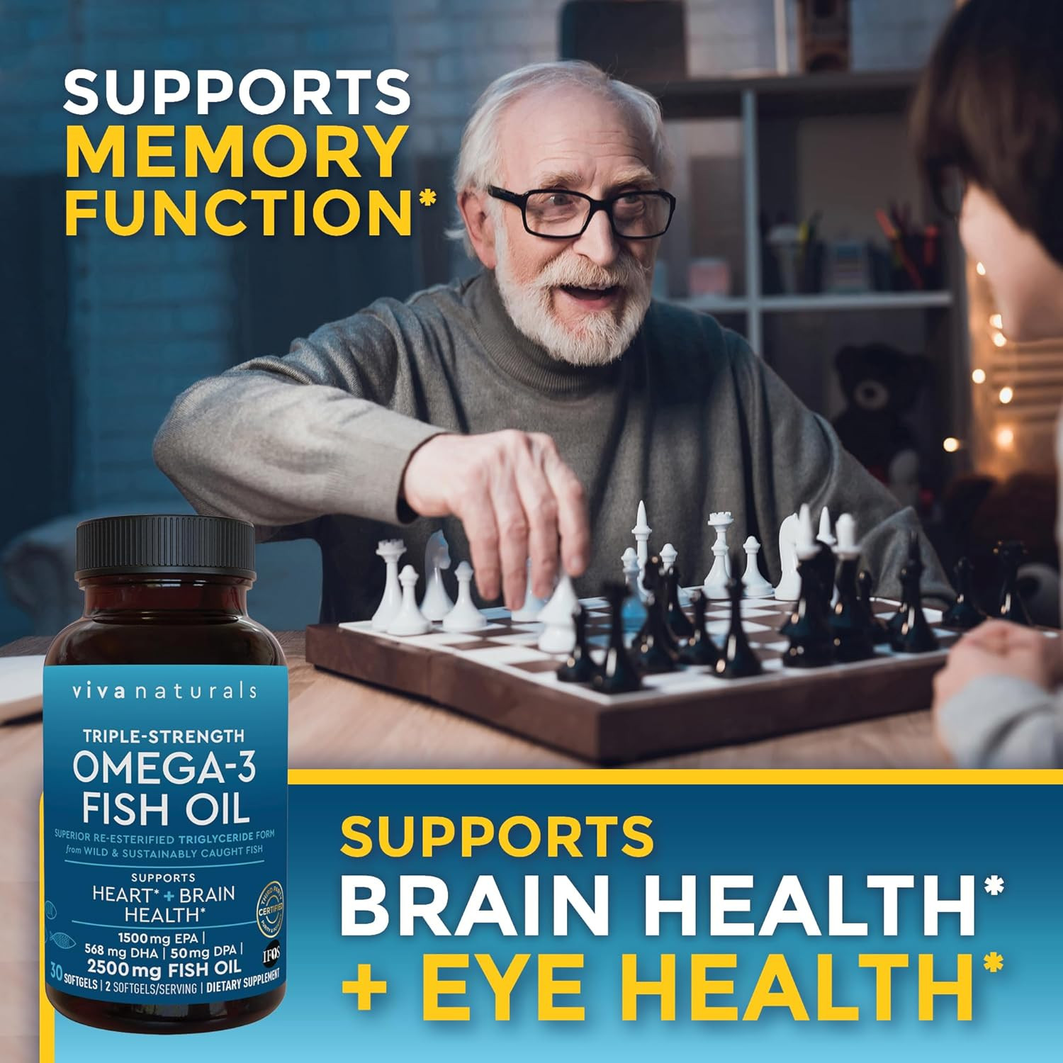 Triple Strength Omega 3 Fish Oil Supplement – 2500 Mg Fish Oil with Re-Esterifie