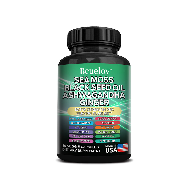Sea Moss (Black Seed Oil, Turmeric, Ashwagandha,Ginger,Vitamin C) Immune Support