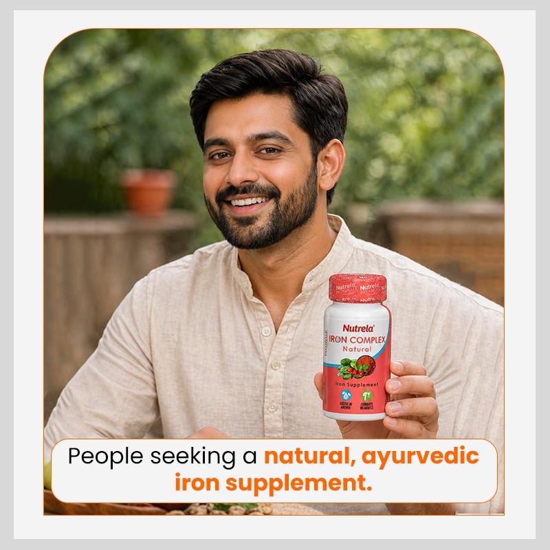 2 x Patanjali Nutrela Iron Complex Natural Supplement, 60 Capsules
