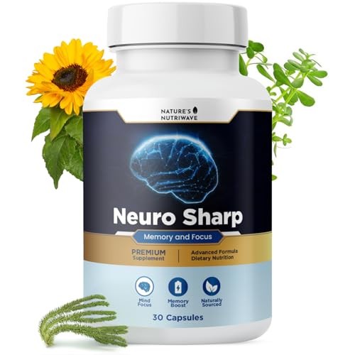 Natures NutriWave Neuro Sharp 30 Capsules Bacopa Ginkgo Huperzine A Non GMO