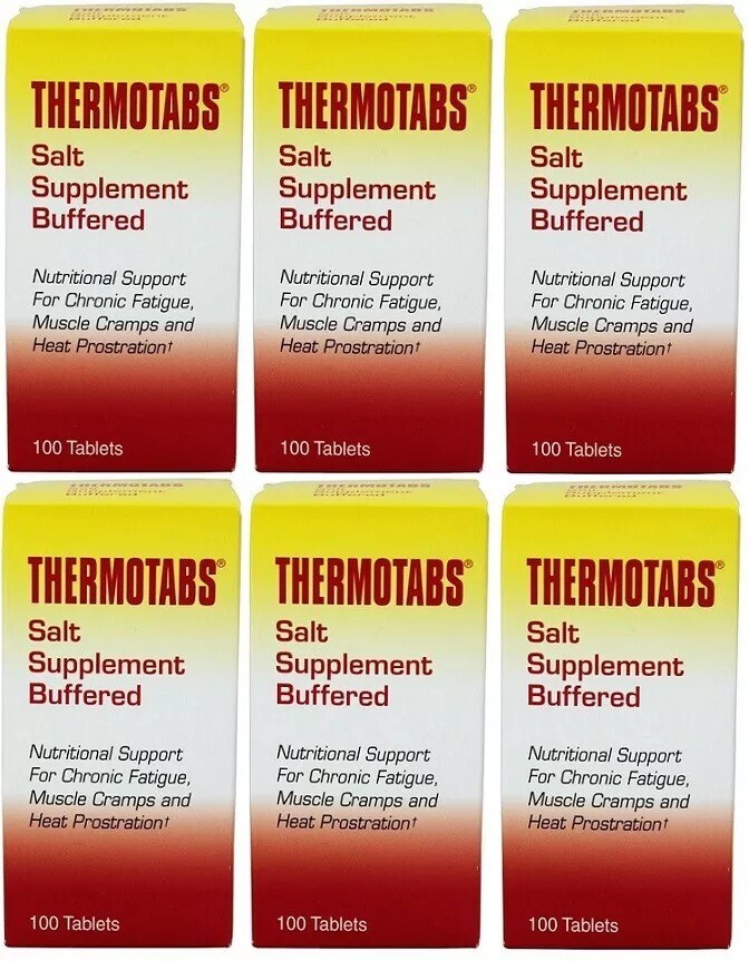 6 Pack Thermotabs Salt Supplement Buffered Tablets 100 each Fast Shipping