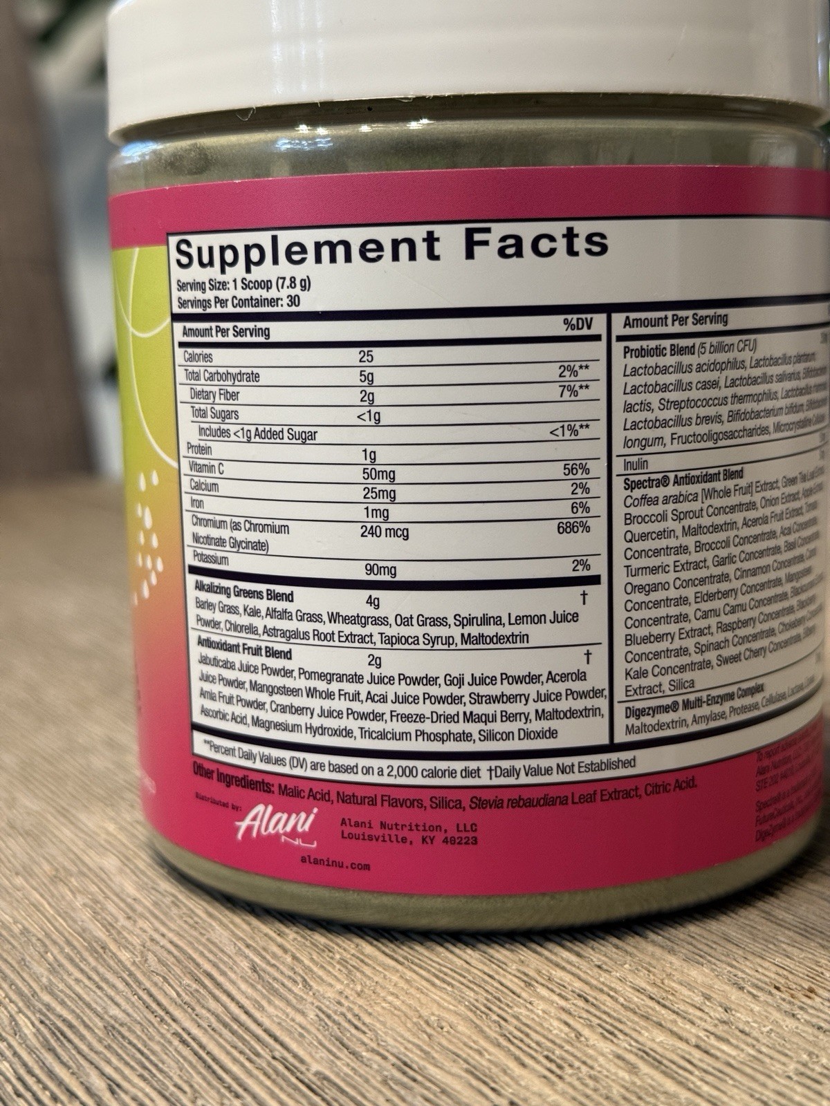Alani Nu Super Greens Wild Berry – Exp. 11/2026 – 30 Day Supply – 8.2oz